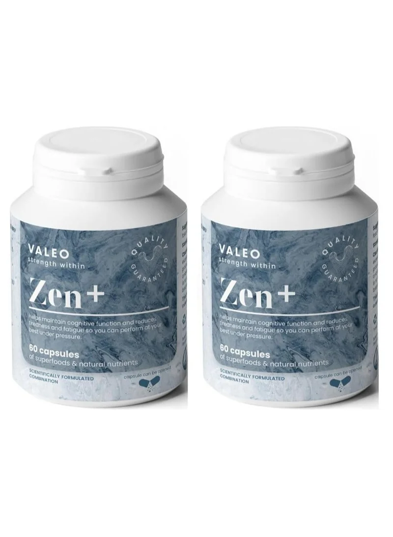 فاليو زين+ | مغنيسيوم + لثيانين + زعفران عضوي + فيتامين ب6 | تركيبة فعّالة لتخفيف التوتر والاسترخاء | 60 كبسولة نباتية | مكمل غذائي خالٍ من الغلوتين، غير معدّل وراثيًا، عبوة من كبسولتين