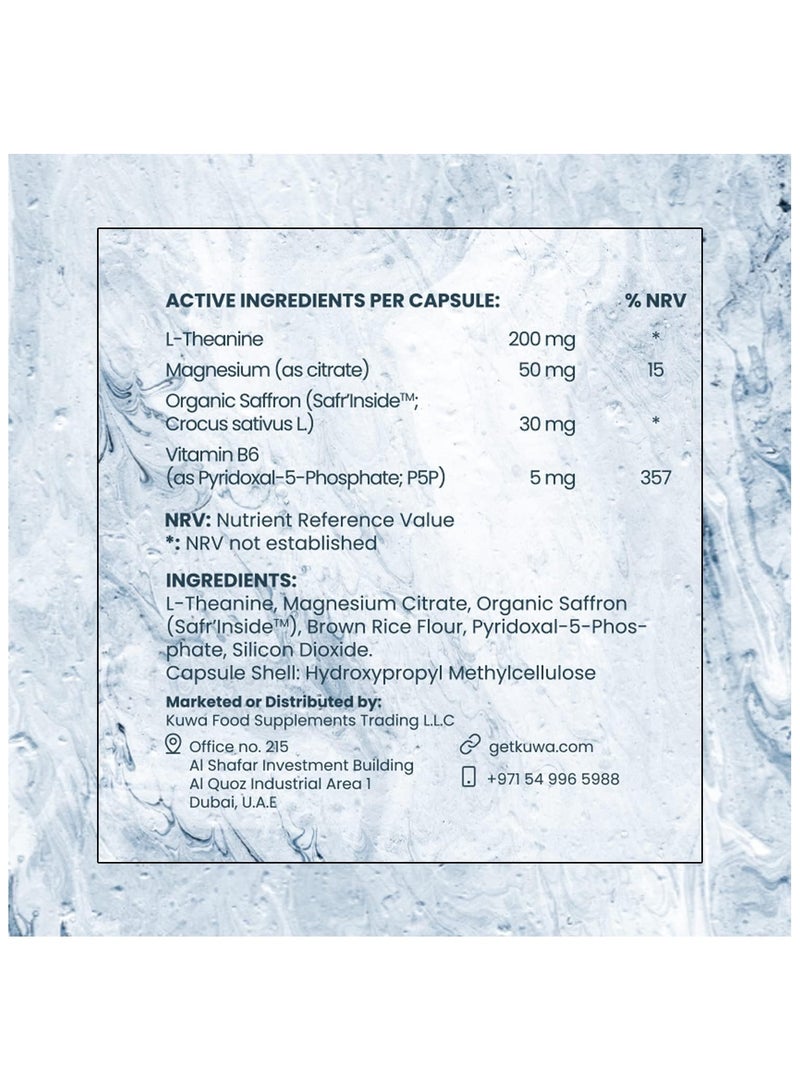 VALEO Zen+ | Magnesium + L’theanine + Organic Saffron + B6 | Potent formula for stress relief & relaxation | 60 Vegan Capsules | Non-GMO, Gluten-free Supplement, Pack of 2 - Image 5