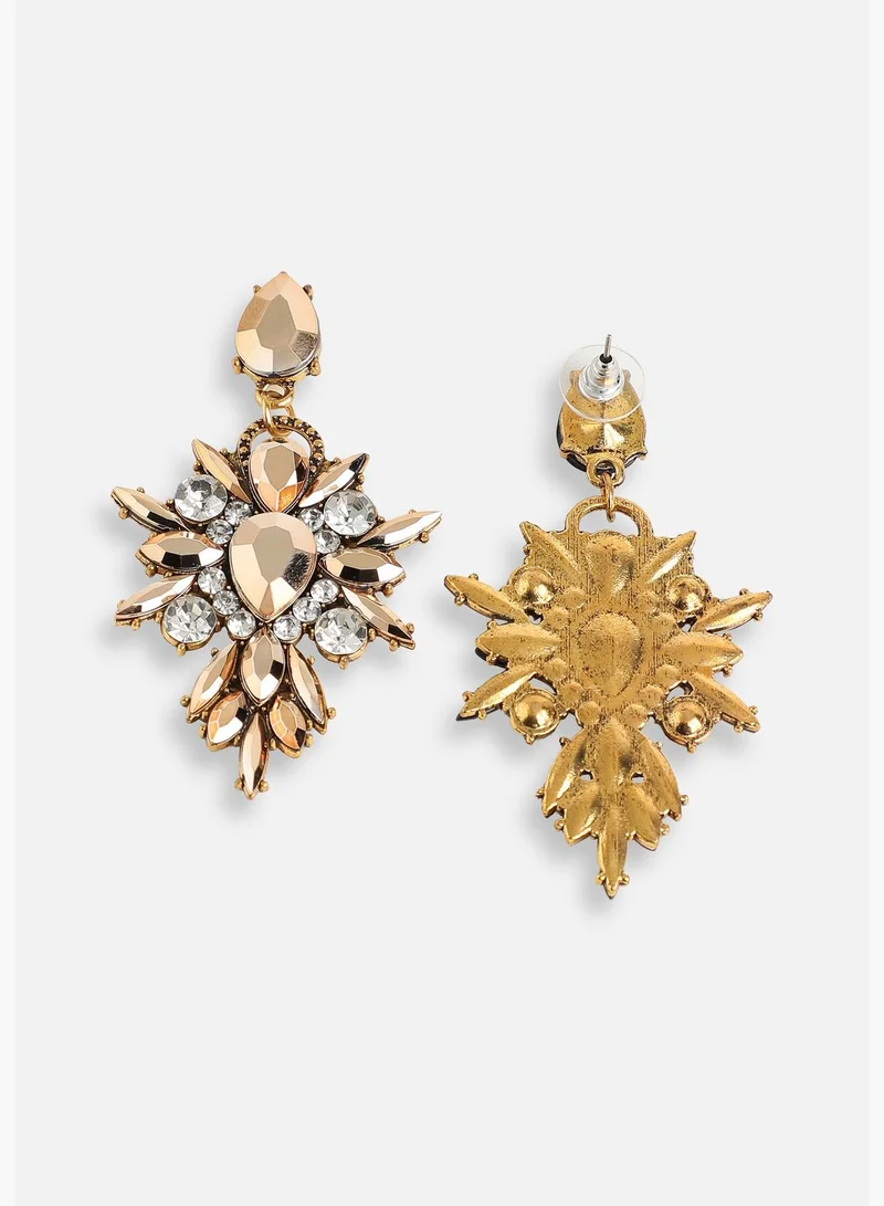 SOHI Gold Plated Party Designer Stone Drop Earring For Women