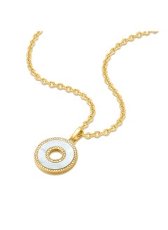 POLICE Saturn Gold-Plated NecklaceMother-of-Pearl Inlays with Crystals for Modern Elegance  - Image 2