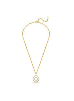 POLICE Saturn Gold-Plated NecklaceMother-of-Pearl Inlays with Crystals for Modern Elegance  - Image 1