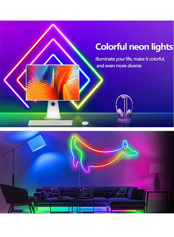 App-Controlled RGBIC Neon Rope Light - 5m Bluetooth LED Strip, Waterproof Outdoor & Indoor Lighting, Music Sync, DIY Flexible Decoration for Bedroom, Gaming, Party  - Image 2