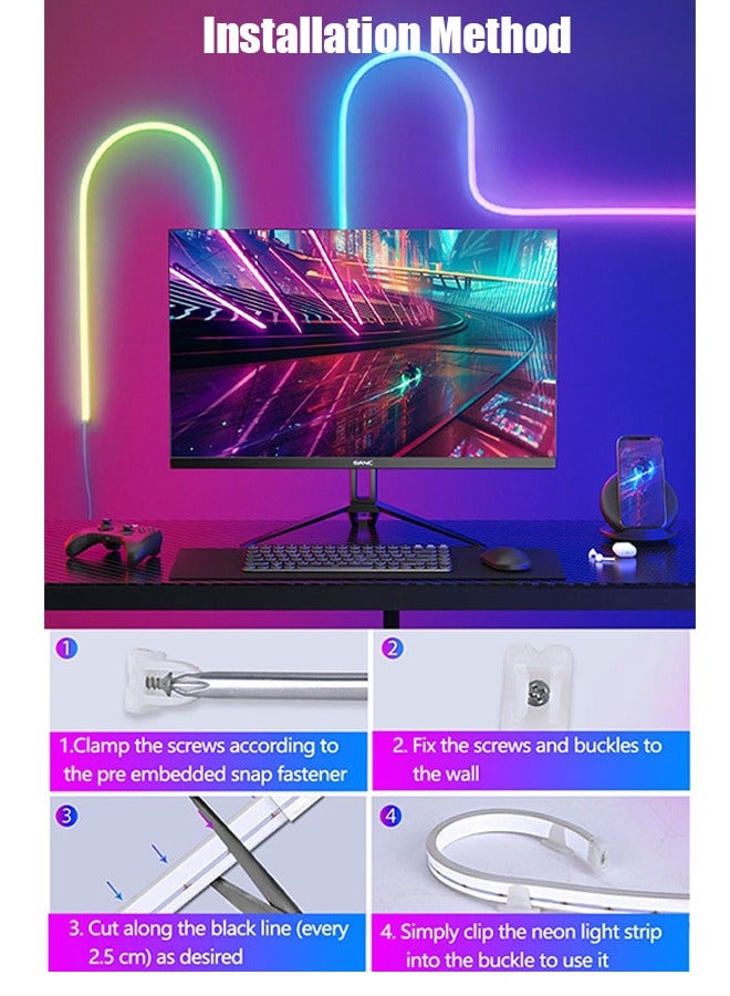 App-Controlled RGBIC Neon Rope Light - 5m Bluetooth LED Strip, Waterproof Outdoor & Indoor Lighting, Music Sync, DIY Flexible Decoration for Bedroom, Gaming, Party  - Image 5