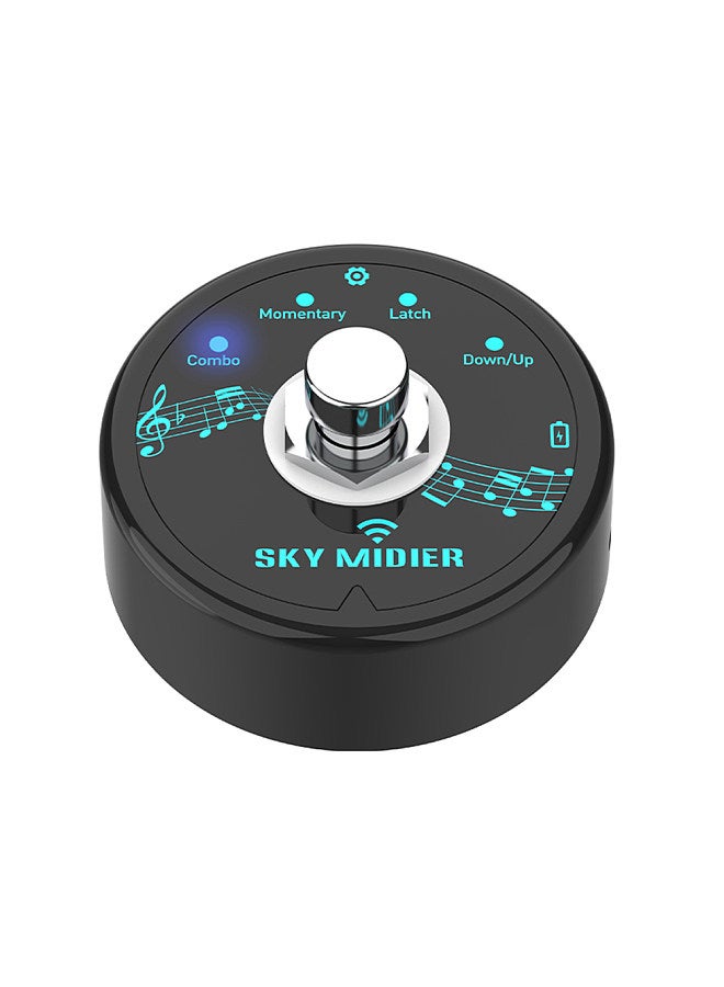BT MIDI Effector Pedal Mini MIDI Controller Software Effector Controller USB MIDI Controller Wireless Compact Portable Rechargeable Pedal Data Transmission No Delay USB Direct Connection Computer