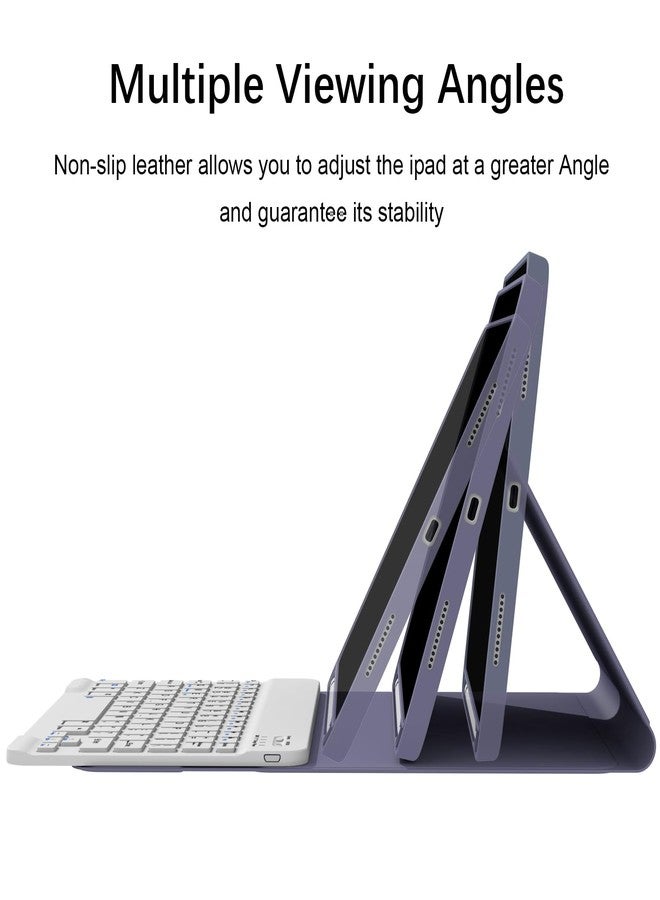 Divufus Keyboard Case for iPad 11th Generation (A16) 2025, for iPad 10th Generation 2022 [Magnetic Detachable Wireless Keyboard][Support 3 System] Folio Case with Pencil Holder, Lavender Gray - Image 4