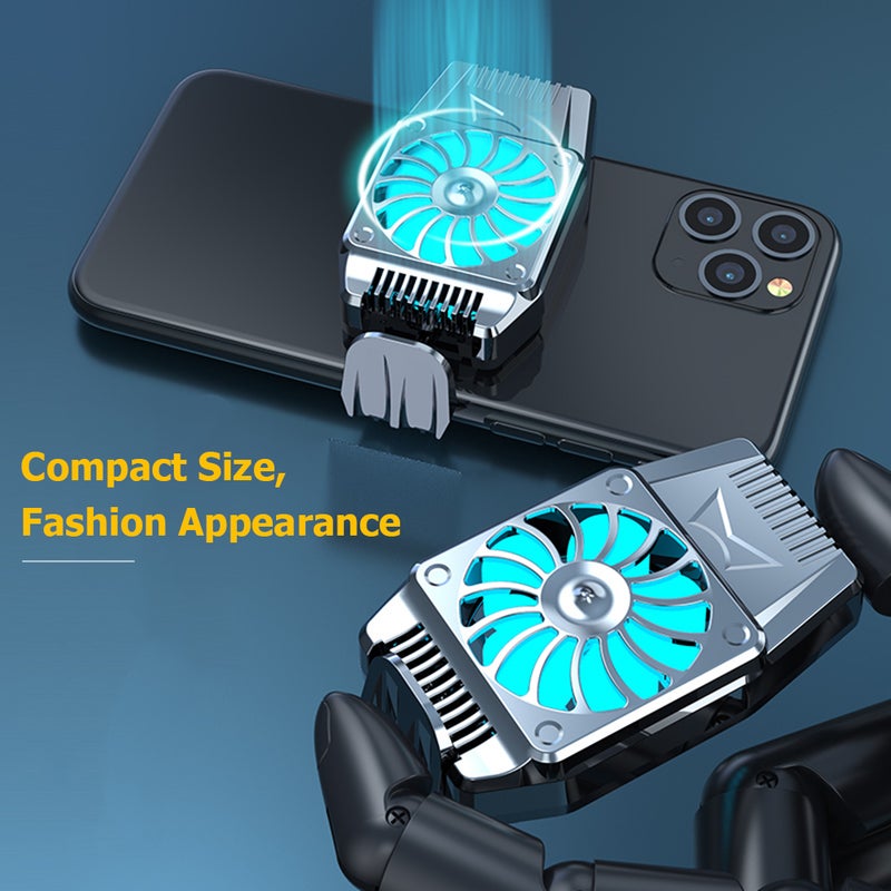 Mobile Phone Cooling Fan Cell Phone Cooler Stretchable Design for 4 to 6.7 Inches Phones Cellphone Cooling Bracket with 9-Leaf Silent Fan for Video Watching Gaming Lives - Image 3