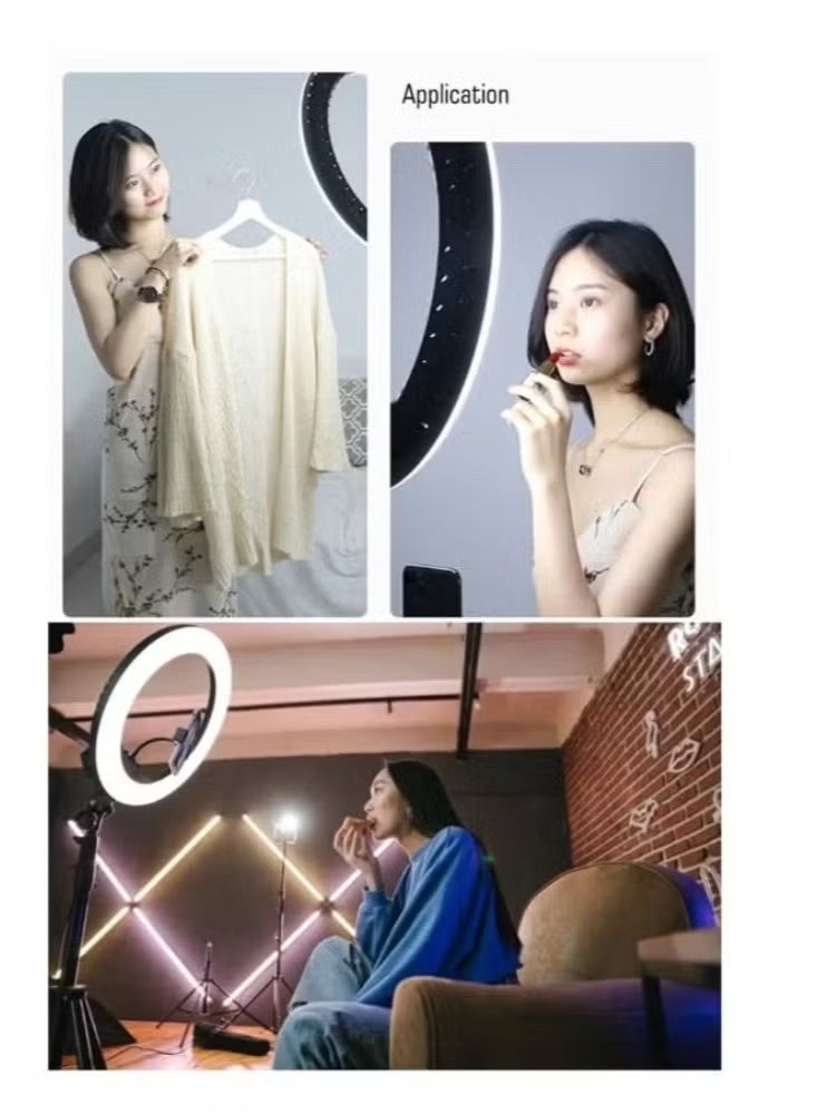 Easy Shop 14-Inch Ring Light RL-14 with Tripod Stand and Remote Control LED Selfie Light for Video Recording Streaming Photography Black - Image 4