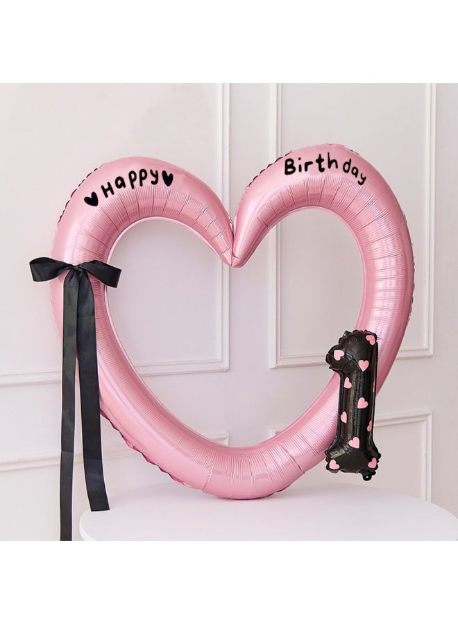 40-Inch Hollow Love Balloon Bow Number 1 Balloon Birthday Party Decoration