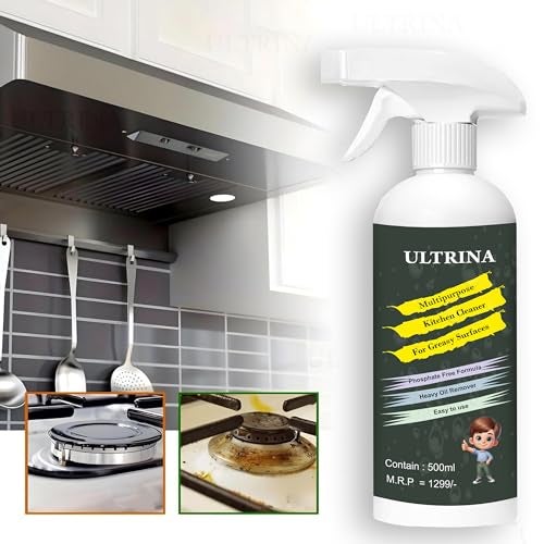 ULTRINA Kitchen Cleaner Spray | Non-Flammable & Nontoxic | Multi-Purpose Spray Suitable For All Kitchen Appliances & Surfaces, Gas Stove, Countertop, Tiles, Chimney, Exhaust Fan And Sink (500 ML) - Image 1