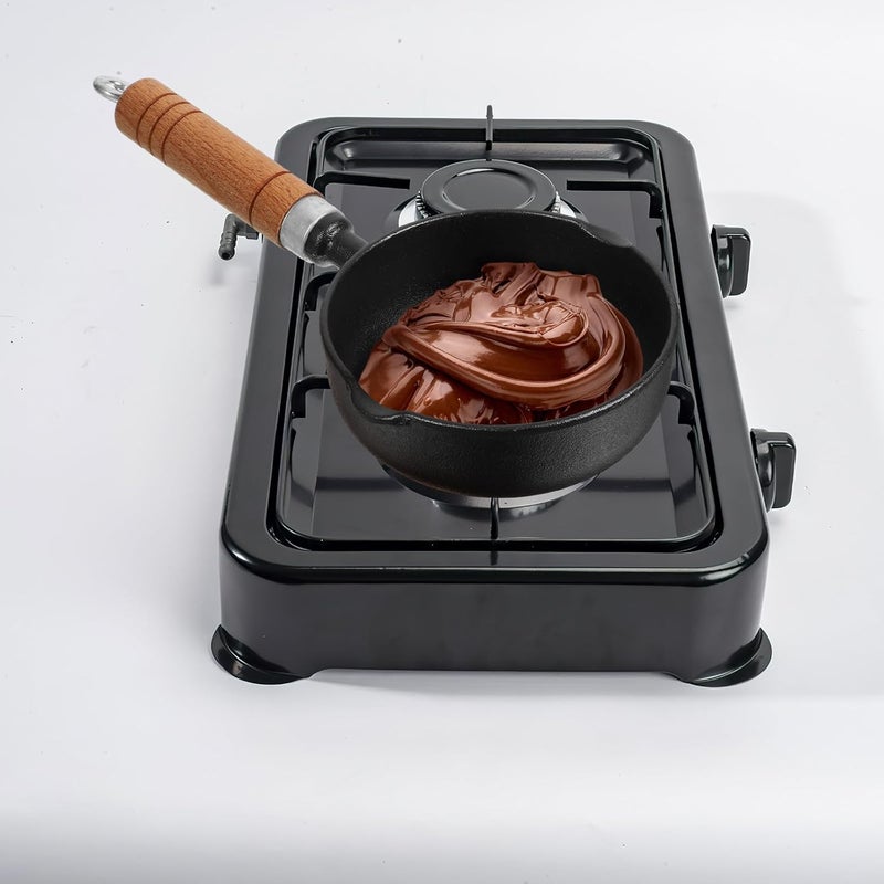 Cast Iron Small Cooking Pot Mini Sauce Pan 400ml Non-stick Pour Oil Pot with Handle for Kitchen Melting Butter and Heating Sauces - Image 5