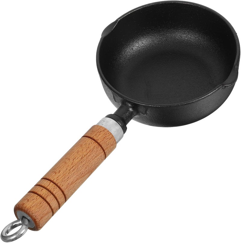 Cast Iron Small Cooking Pot Mini Sauce Pan 400ml Non-stick Pour Oil Pot with Handle for Kitchen Melting Butter and Heating Sauces - Image 1