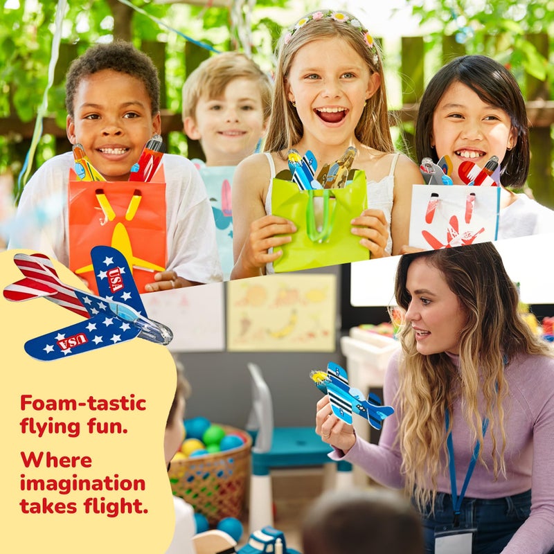 ArtCreativity Foam Airplanes For Kids - Bulk Set of 72 - Lightweight Planes with Various Designs - Individually Packed Foam Glider Planes for kids - Fun Airplane Party Favors for Boys and Girls - Image 5