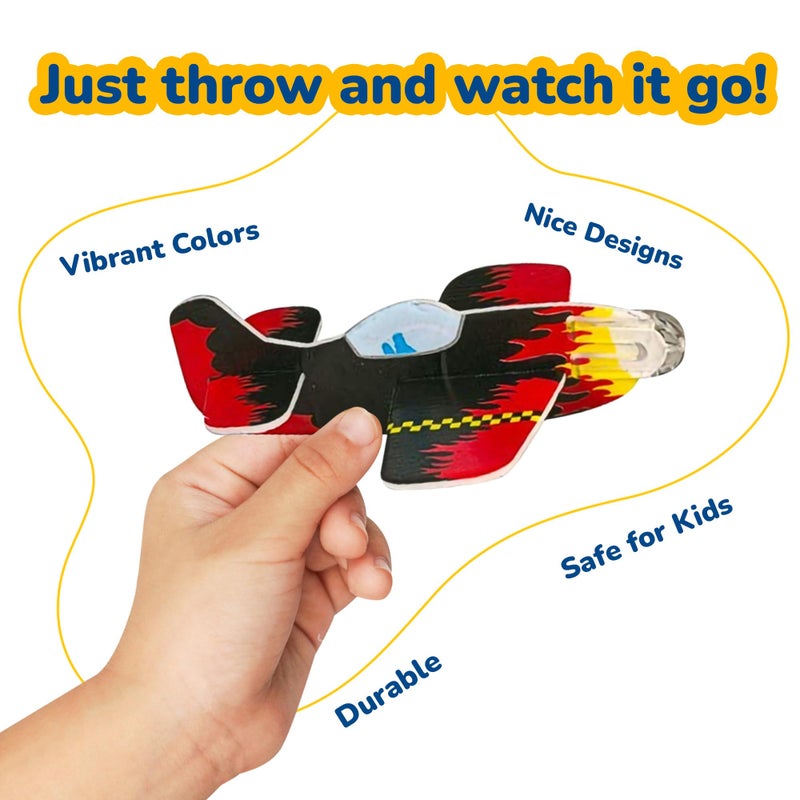 ArtCreativity Foam Airplanes For Kids - Bulk Set of 72 - Lightweight Planes with Various Designs - Individually Packed Foam Glider Planes for kids - Fun Airplane Party Favors for Boys and Girls - Image 3