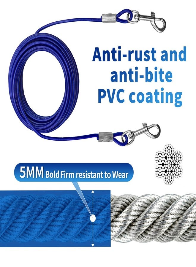 PRRPRR Dog Tie Out Cable and Stake 34ft, Heavy Duty Dog Chains for Outside with Lockable Hook, Pet Runner Cable Leads for Medium Large Dogs Up to 250 LBS,Comfort Grip for Daily Walking/Outdoor - Image 3