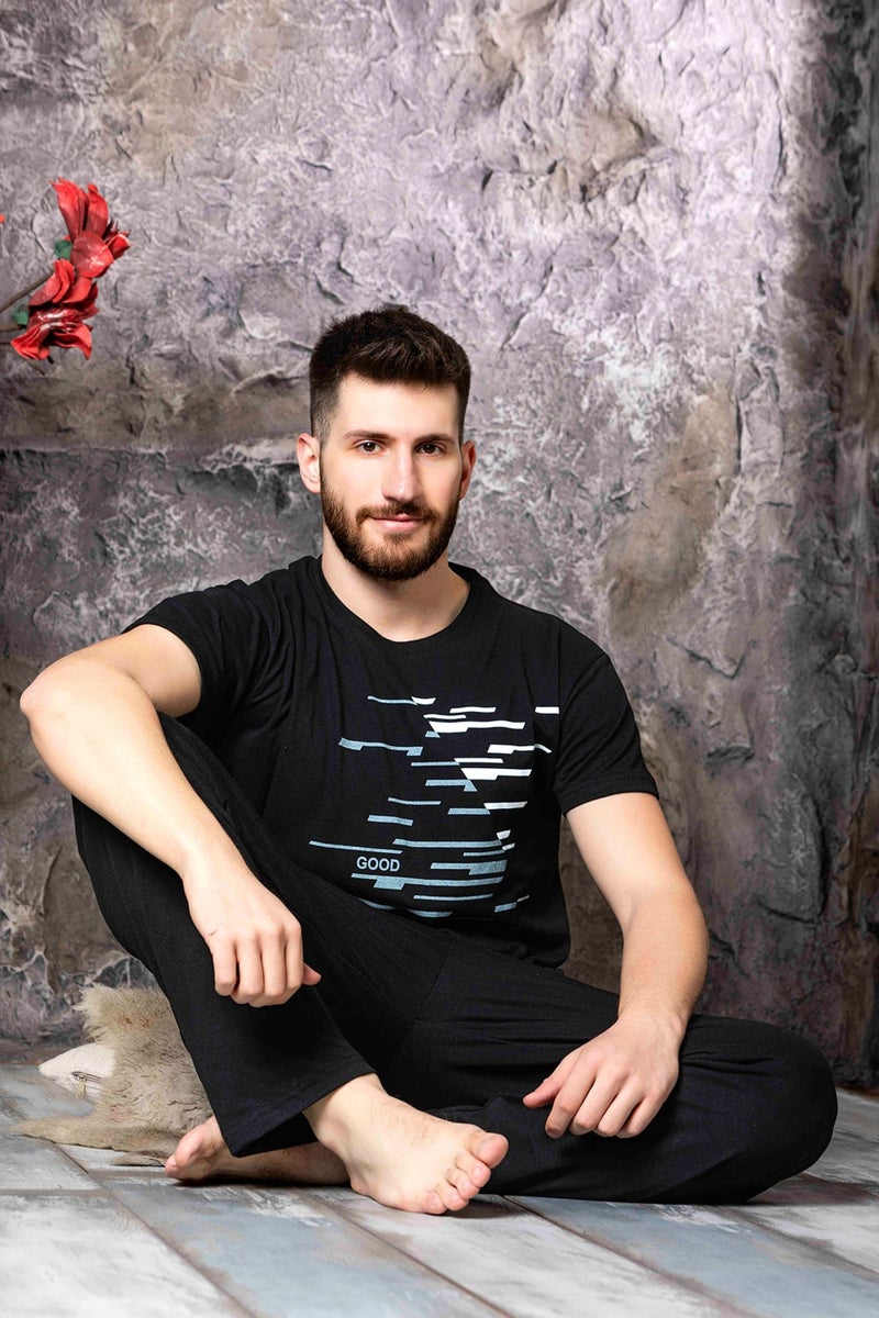 Nisanca Summer Short Sleeve 100% Cotton Men's Pajamas Set  - Image 2