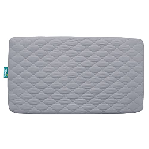 Biloban Crib Mattress Protector Sheets Fitted Waterproof Crib Mattress Pad Cover, Noiseless & Machine Wash 100% Absorbent Crib/Toddler Mattress Protector Sheet Quilted, Gray, 52" x 28" - Image 4