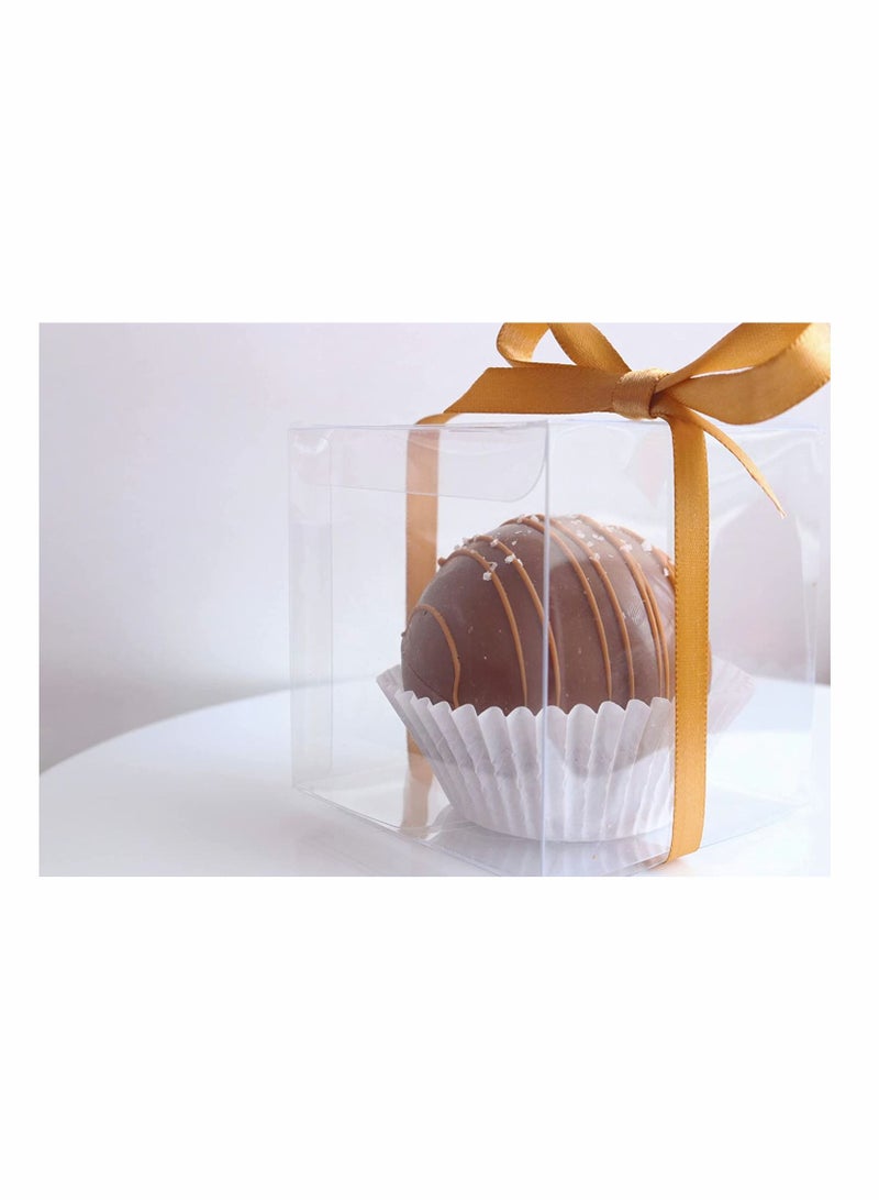 واي آند دي 30 Pcs Clear Favor Boxes Transparent Baking Box Cake Packaging West Point Plastic Gift 4 Inch For Wedding Party - Image 4