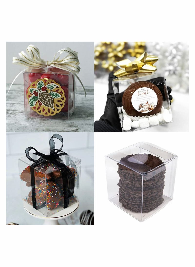 واي آند دي 30 Pcs Clear Favor Boxes Transparent Baking Box Cake Packaging West Point Plastic Gift 4 Inch For Wedding Party - Image 2