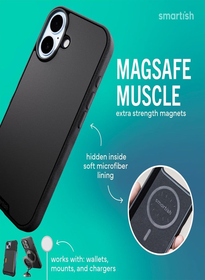 سمارتيش جراب Smartish® MagSafe لهاتف iPhone 17 - جراب Gripmunk المغناطيسي النحيف [خفيف الوزن + واقي] غطاء قبضة رفيع مع بطانة من الألياف الدقيقة لهاتف Apple iPhone 17 - Black Tie Affair - Image 3