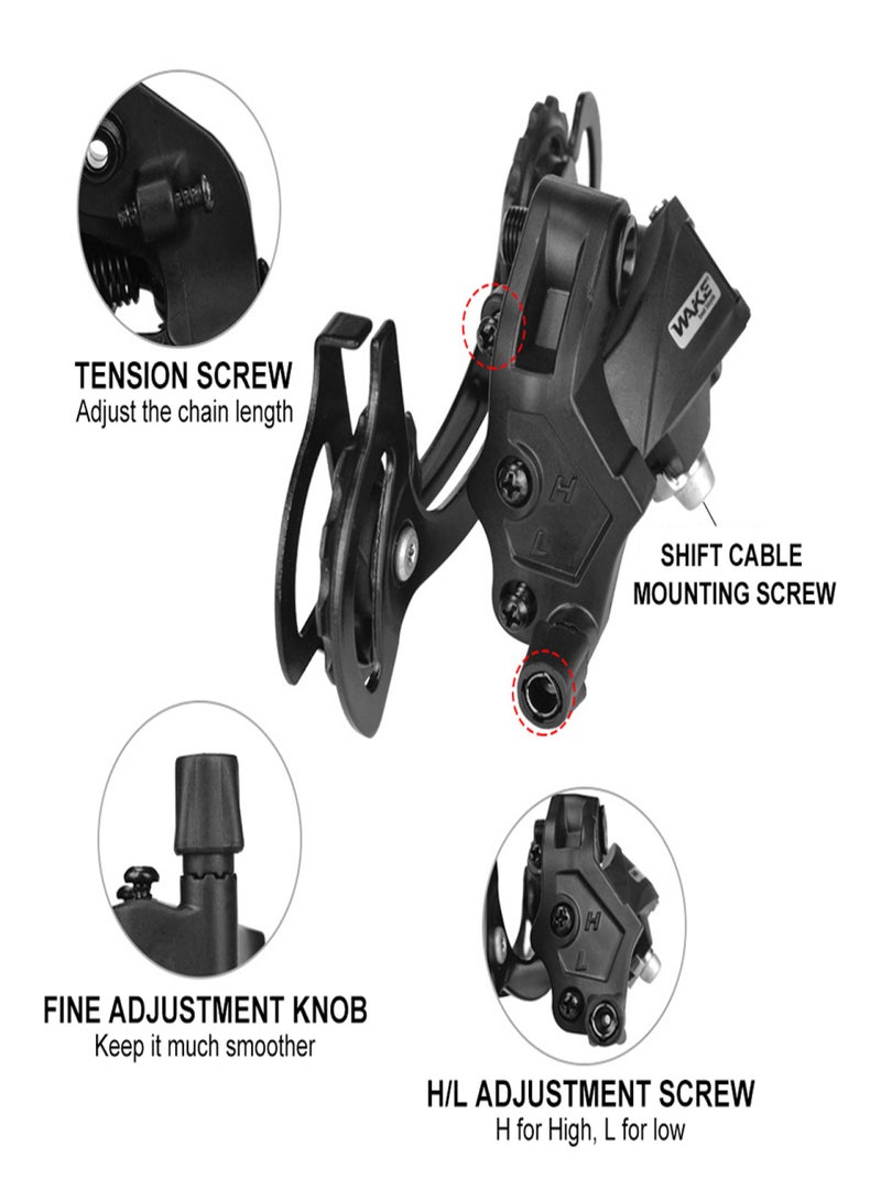 WAKE Bike Front Derailleur Rear Derailleur Derailleur Set with 7/8/9/10 Speed Transmissions - Image 5