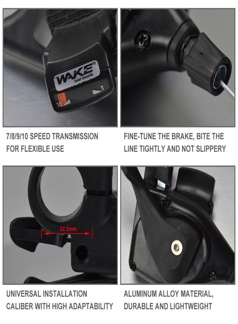 WAKE Bike Front Derailleur Rear Derailleur Derailleur Set with 7/8/9/10 Speed Transmissions - Image 3