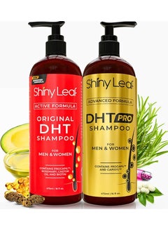 Shiny Leaf Shiny Leaf DHT Pro Shampoo and DHT Original Shampoo  AntiHair Loss Shampoo With Biotin for Men  Women with Procapil and Capyxil DHT Blockers 2 x 16 oz 