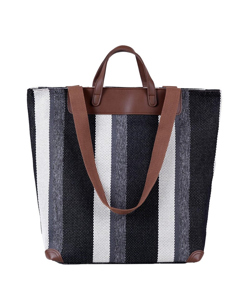 HFLZBRO Large Women's Work Tote Bag – 15.6in Laptop Compartment,Canvas Shoulder Bag for Office & Daily Use,Tote Bag with Spacious Storage (BLACK, Extra Large) - Image 1