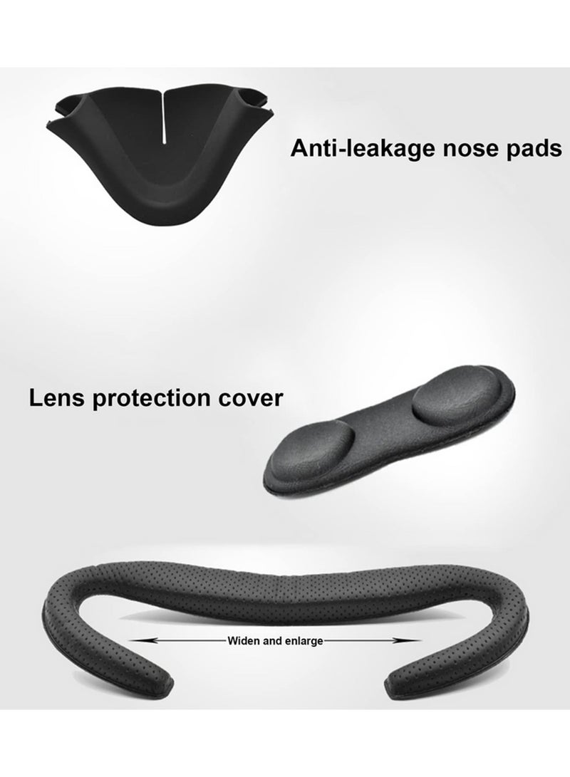 4 in 1 VR Facial Interface Bracket PU Leather Foam Pad Anti Leakage Nose Pad Lens Cover Protective Set for Oculus Quest 2 Accessories Kit - Image 2