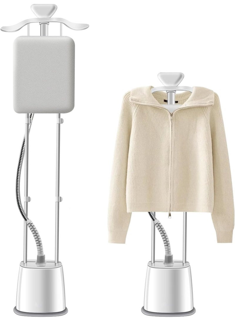 VAYMAY Garment Steamer, 2000W Vertical Clothes Steam Iron Standing 45-Second Instant Heat-Up, Height Adjustable Steamer And Built-in Ironing Board, 2.5L Water Tank, Steam Iron, White Color - Image 1