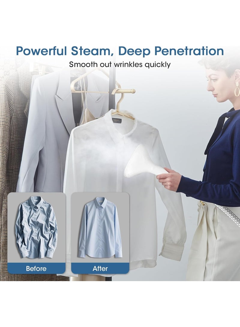 VAYMAY Garment Steamer, 2000W Vertical Clothes Steam Iron Standing 45-Second Instant Heat-Up, Height Adjustable Steamer And Built-in Ironing Board, 2.5L Water Tank, Steam Iron, White Color - Image 2