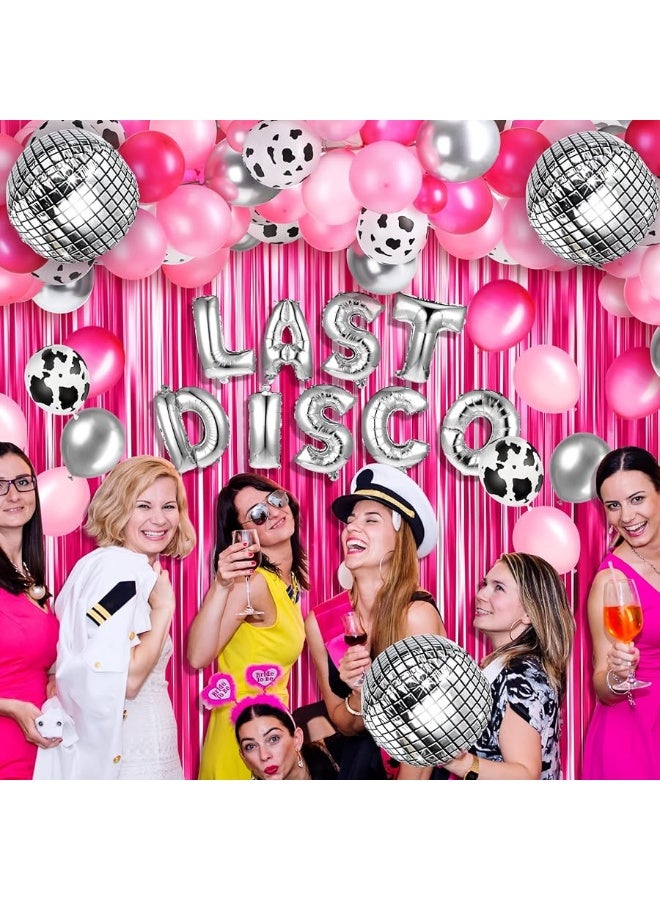 Bonuci 50 Pcs Cow Print Balloon Disco Ball Balloons Western Cowgirl Party Round Disco Balloons for Cowgirl Party 4D Metallic Balloons Foil Mirror Balloon for Cowgirl Theme Party Decorations with Ribbon Tape - Image 3