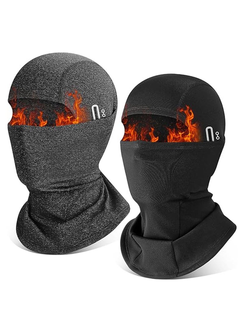 SOLARAE 2 PCS Winter Balaclava Ski Mask for Men & Women, Windproof Face Mask Warm Hood for Cold Weather Sking Snowboarding Bicycle Outdoor Sports - Image 1