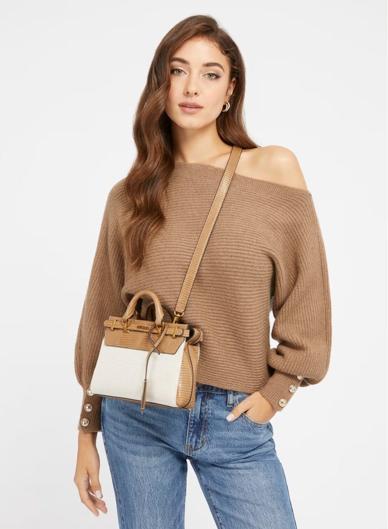 GUESS Sestri croc-look mini handbag - Image 5