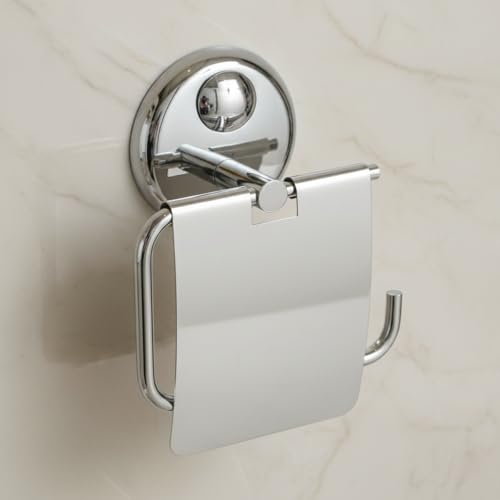 KANJAL Premium Stainless Steel Toilet Paper Holder with Cover | Wall Mounted Tissue Paper Roll Holder for Bathroom & Washroom | Rust-Proof, Heavy-Duty Toilet Roll Holder for Home & Hotels - Image 1