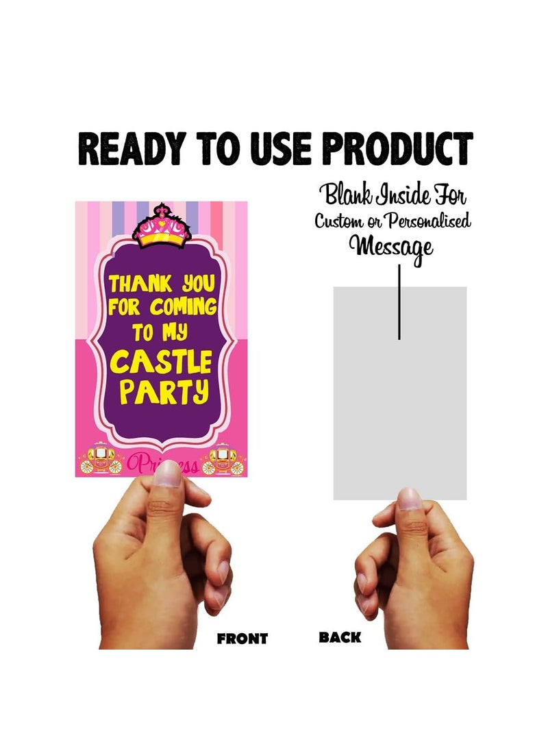 Balloonistics Balloonistics Princess Girls Theme Thank You Tags Thank u Cards for Return Gifts (20 Nos Cards and Glue Dots)  - Image 4