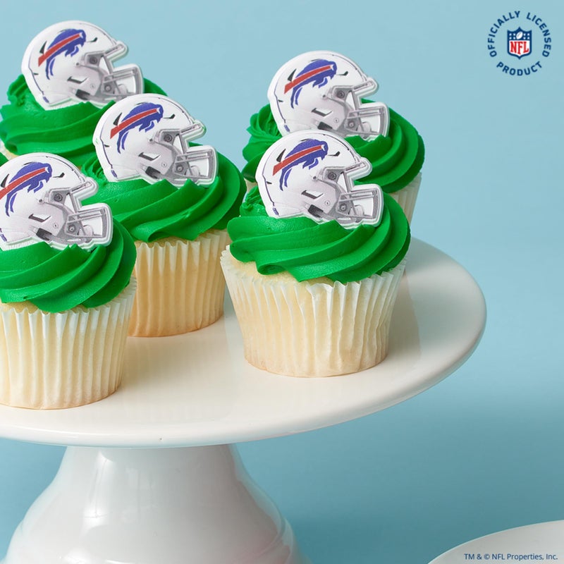 DecoPac DecoPac NFL Buffalo Bills Helmet Rings  24 Football Cupcake Decorations  Officially Licensed  Football Rings  Food Safe Cake Toppers - 24 Pack  - Image 3