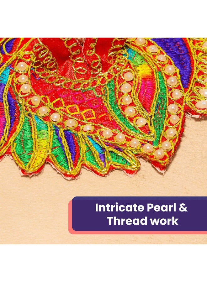 Aksharveda Embroidered Shree Krishna Poshak  – Traditional Laddu Gopal Dress & Shringar - Image 3