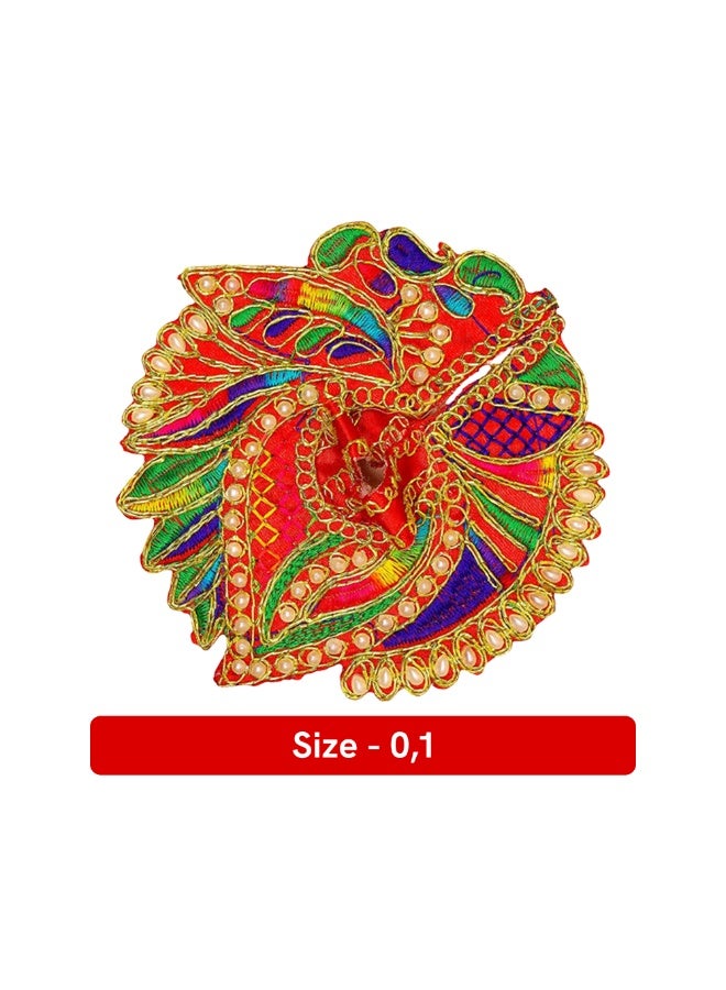 Aksharveda Embroidered Shree Krishna Poshak  – Traditional Laddu Gopal Dress & Shringar - Image 1