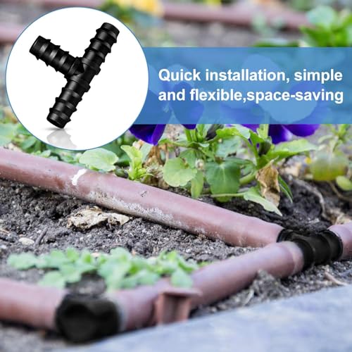 Ascension Plastic Drip Irrigation Accessories Tee Connectors (16 mm) Agro Drip Irrigation Tools Drip Irrigation Pipe Fittings T Connectors (10pcs) - Image 2