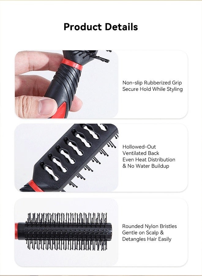 New Hair Brush Set 5-Piece Professional Salon Kit for Women&Man with Mirror & Stand Hairdressing Styling Tool - Image 3
