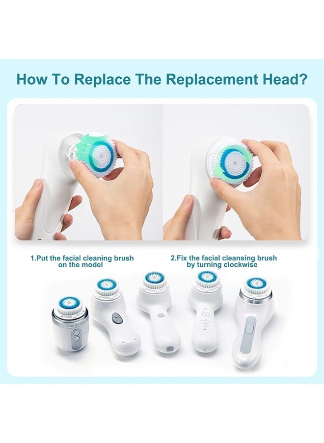ARICEAN Replacement Facial Cleansing Brush Head, Facial Cleansing Brush Head for Clogged and Enlarged Pores (4 Pack,Mutilcolor) - Image 2