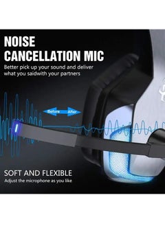 Hunterspider V4 Gaming Headset for Xbox One, PS4, PC, Controller, Noise Cancelling Over Ear Headphones with Mic, LED Light Bass Surround Soft Memory Earmuffs for PS2 Mac  - Image 2