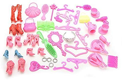 iDream Doll Accessories Set (50 Pieces) Includes Shoes, Bags, Mirror, Hangers, Comb, and Bracelets Perfect Playset for Doll Customization and Fun!,for Kid, Teen, Youth,multicolor - Image 3