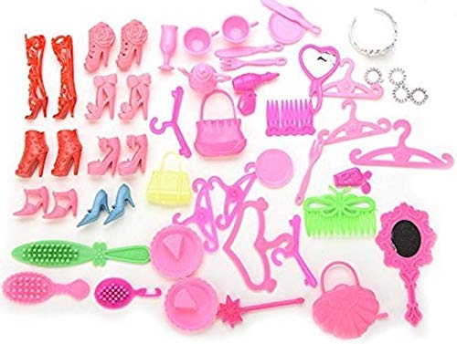 iDream Doll Accessories Set (50 Pieces) Includes Shoes, Bags, Mirror, Hangers, Comb, and Bracelets Perfect Playset for Doll Customization and Fun!,for Kid, Teen, Youth,multicolor - Image 1