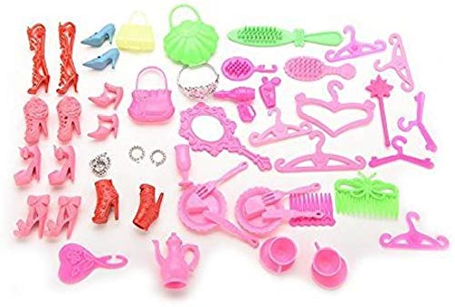 iDream Doll Accessories Set (50 Pieces) Includes Shoes, Bags, Mirror, Hangers, Comb, and Bracelets Perfect Playset for Doll Customization and Fun!,for Kid, Teen, Youth,multicolor - Image 2