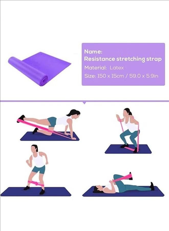 Generic 5pcs yoga equipment set yoga ball exercise gymnastics Pilates fitness ball exercise block yoga resistance ring belt, easy to use - Image 5