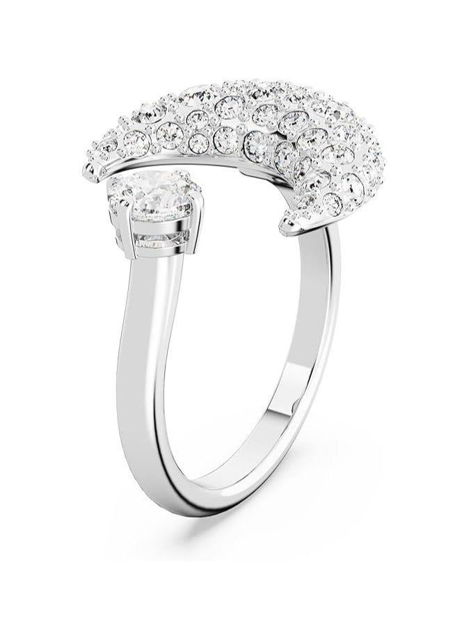 SWAROVSKI Swarovski Luna Open Ring with White Crystals and Moon Motif in a Rhodium Plated Setting, from the Swarovski Luna Collection, Size 52  - Image 2