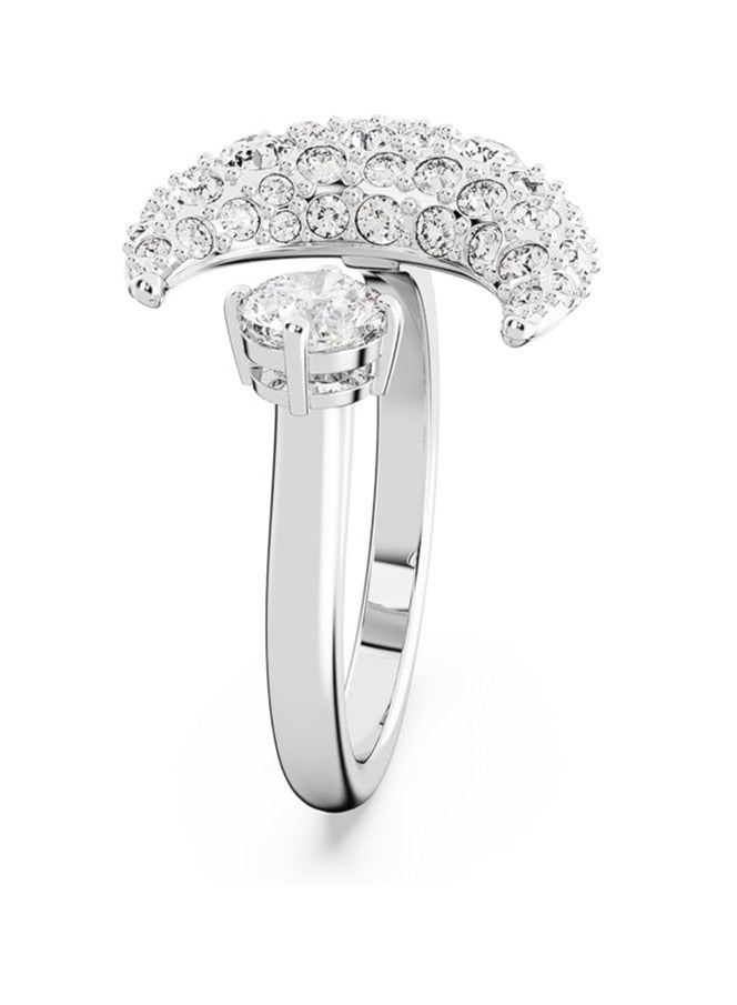 SWAROVSKI Swarovski Luna Open Ring with White Crystals and Moon Motif in a Rhodium Plated Setting, from the Swarovski Luna Collection, Size 52  - Image 3