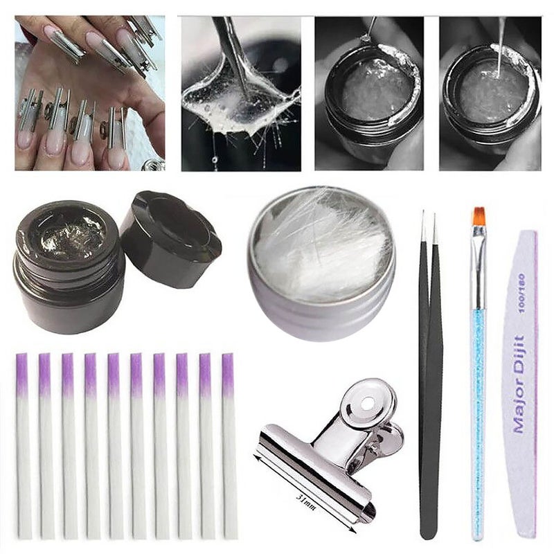 Fiber Fibernails Fiberglass Gel Clamps Acrylic B-eauty Salon Fiberglass Nail Extension Set - Image 1