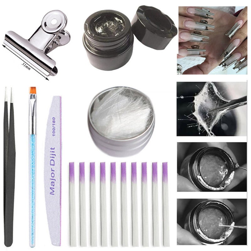 Fiber Fibernails Fiberglass Gel Clamps Acrylic B-eauty Salon Fiberglass Nail Extension Set - Image 4